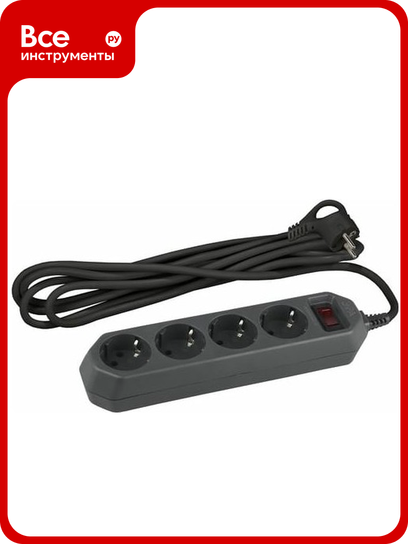 Сетевой фильтр ЭРА USF-M-4es-1.5m-B черный Б0019740