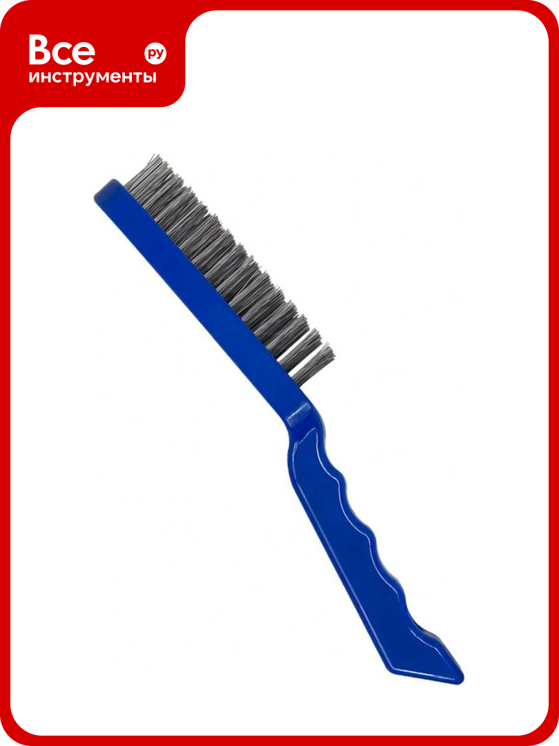 Щетка по металлу vertextools с пластиковой ручкой  4-ряд 1212-03