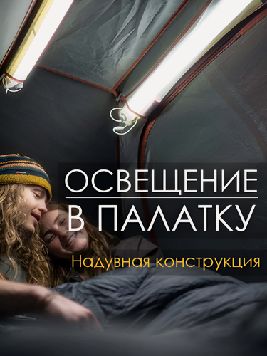 Изображение товара Фонарь в палатку, кемпинговый фонарь, надувной, светодиодный, белый регулируемый свет.