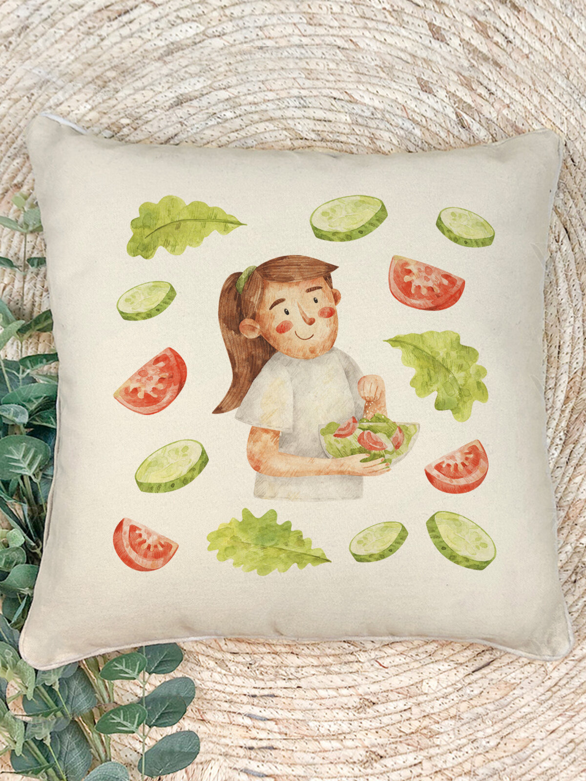 Наволочка для декоративной подушки Gerasim "Веган", 41х41 см, эко-ткань хлопок/полиэфир