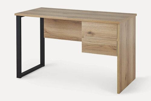 Изображение товара Письменный стол Hermes, 120х75х60 см, с ящиками, цвет дуб Делано, чёрный