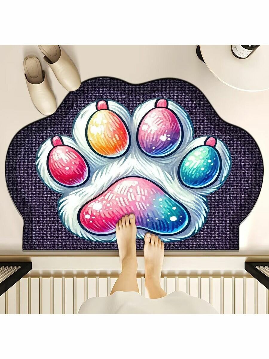 Коврики для ванной из шерстяной ткани нескользящие износостойкие грязеотталкивающие впитывающие коврики40x50