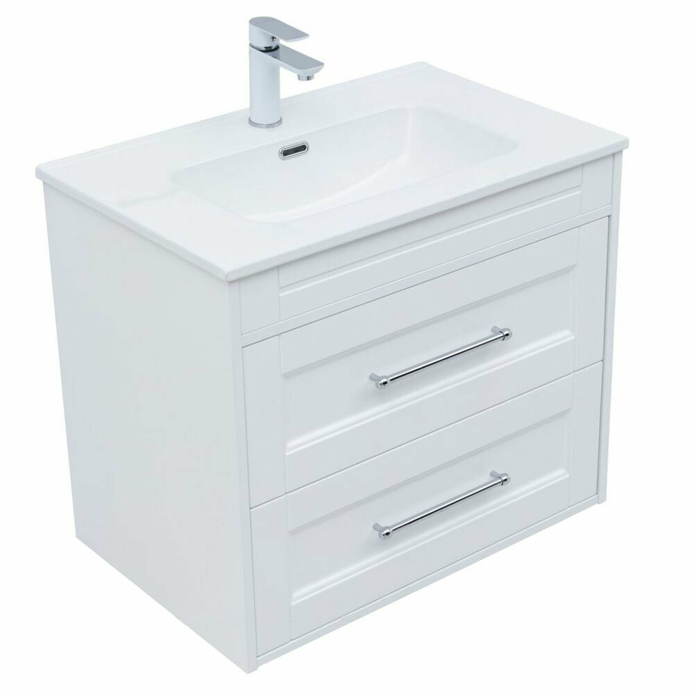 Тумба с раковиной Aquanet Бостон New 70 345365 белый сатин