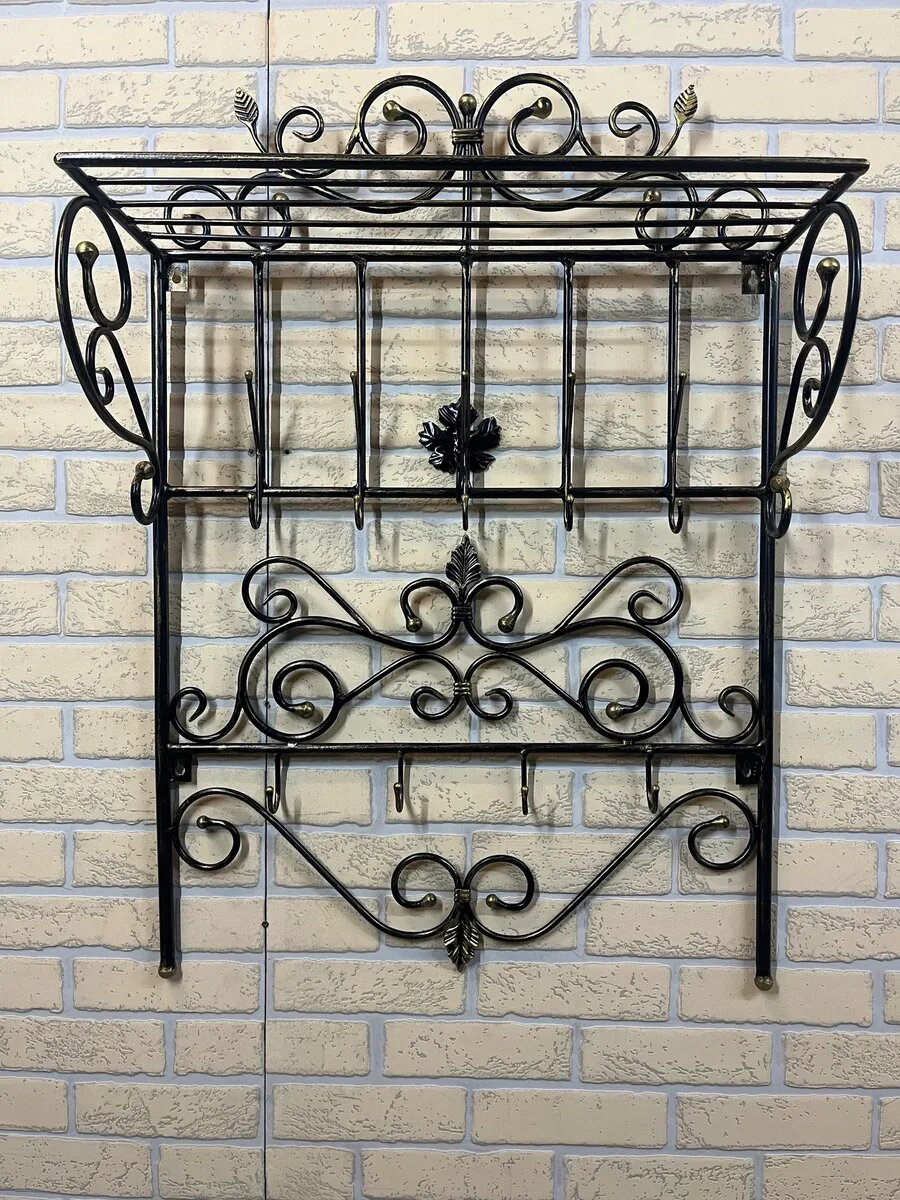 Вешалка настенная, кованая, Студия кованой мебели Нива, цвет античная бронза