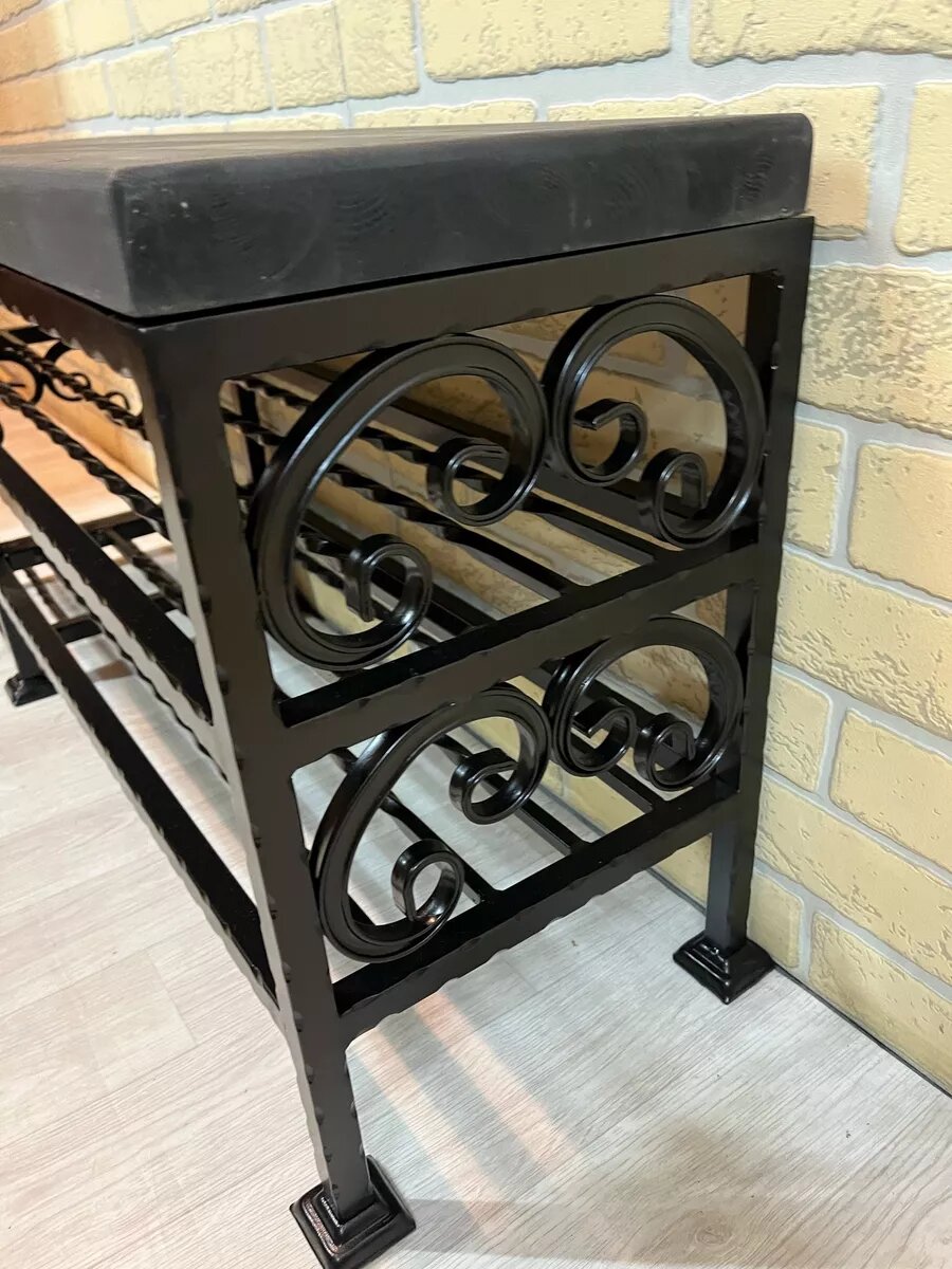 Кованая банкетка №44, Студия кованой мебели Нива, цвет черный — фото 1