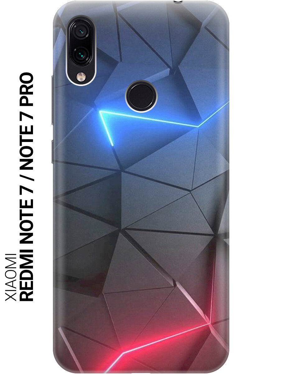 Силиконовый чехол на Xiaomi Redmi Note 7 / Note 7 Pro с принтом "Графитовые грани"