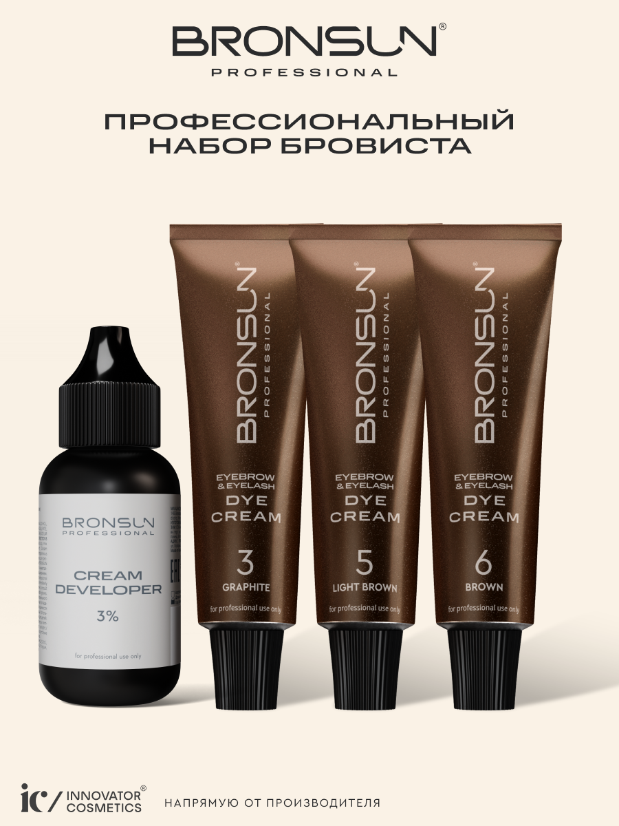 Профессиональный набор краски для бровей и ресниц + оксидант