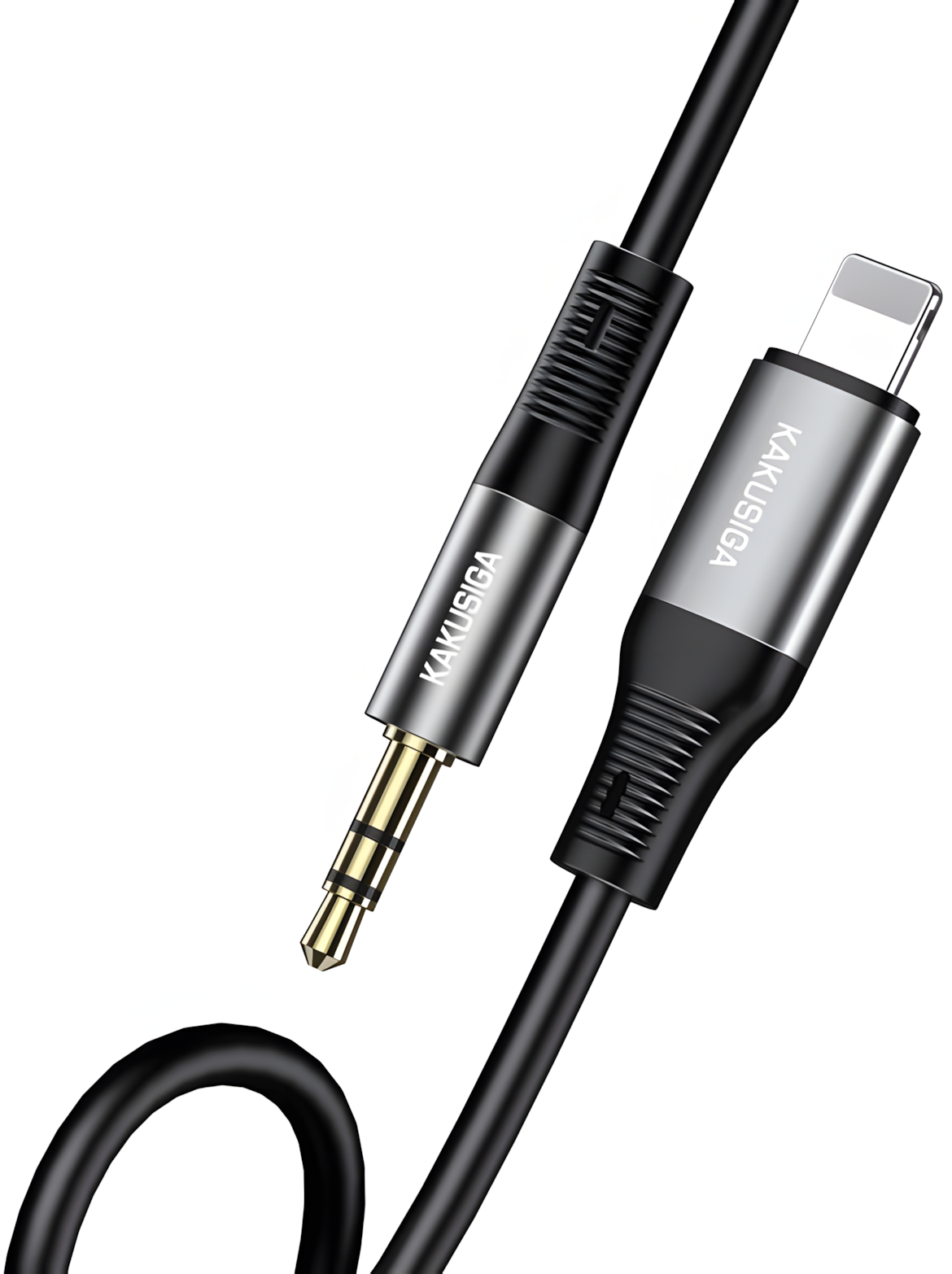 Аудио кабель KAKUSIGA KSC-891 Lightning на AUX 3.5 мм для iPhone, iPad, черный, 1.5м