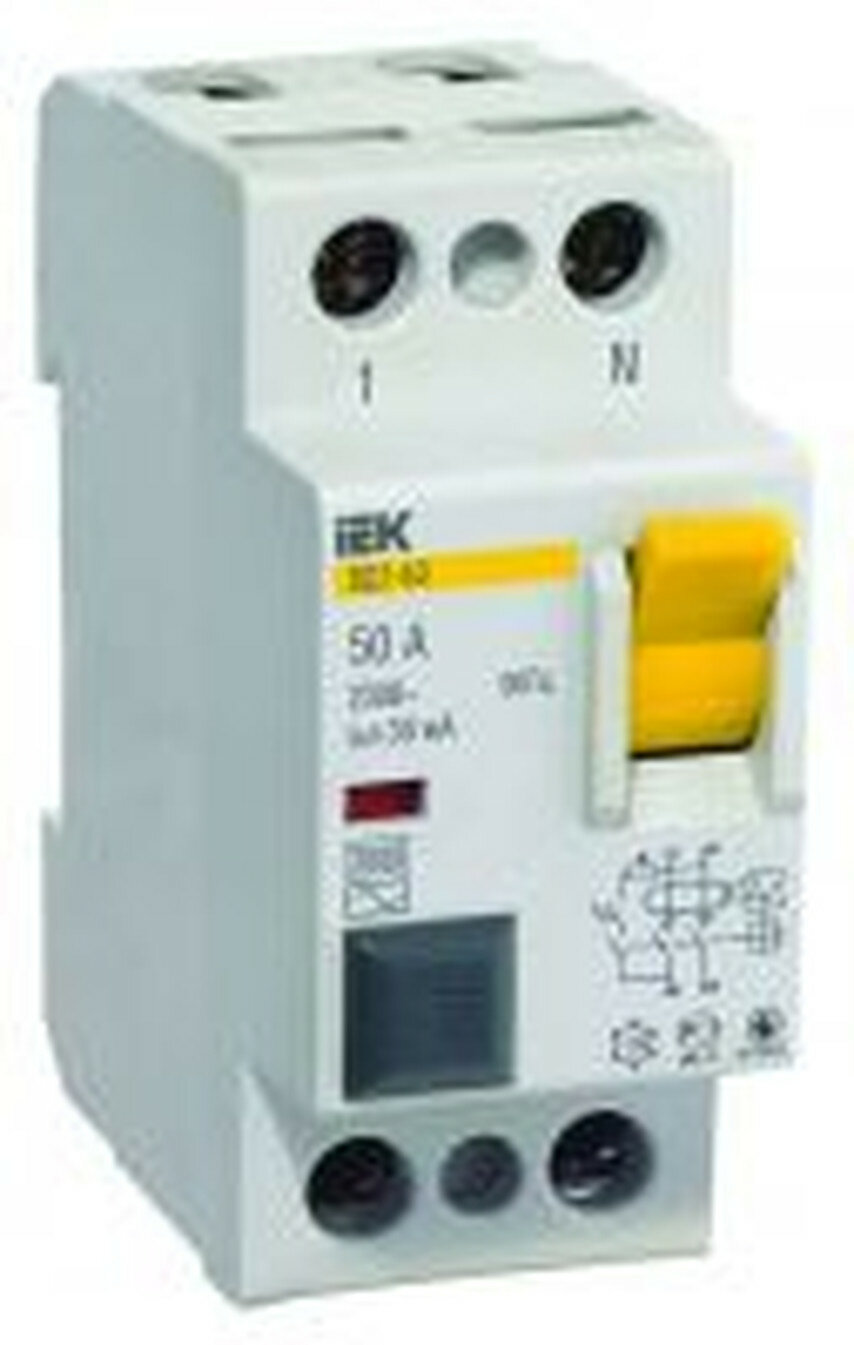 Устройство защитного отключения IEK ВД 1-63 4730086 2P 16A/30mA