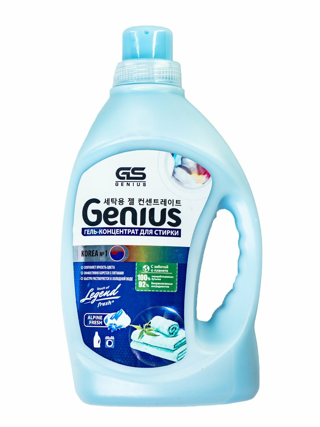 Гель для стирки "Genius", Корея, для белых тканей, универсальный, 1.5 л