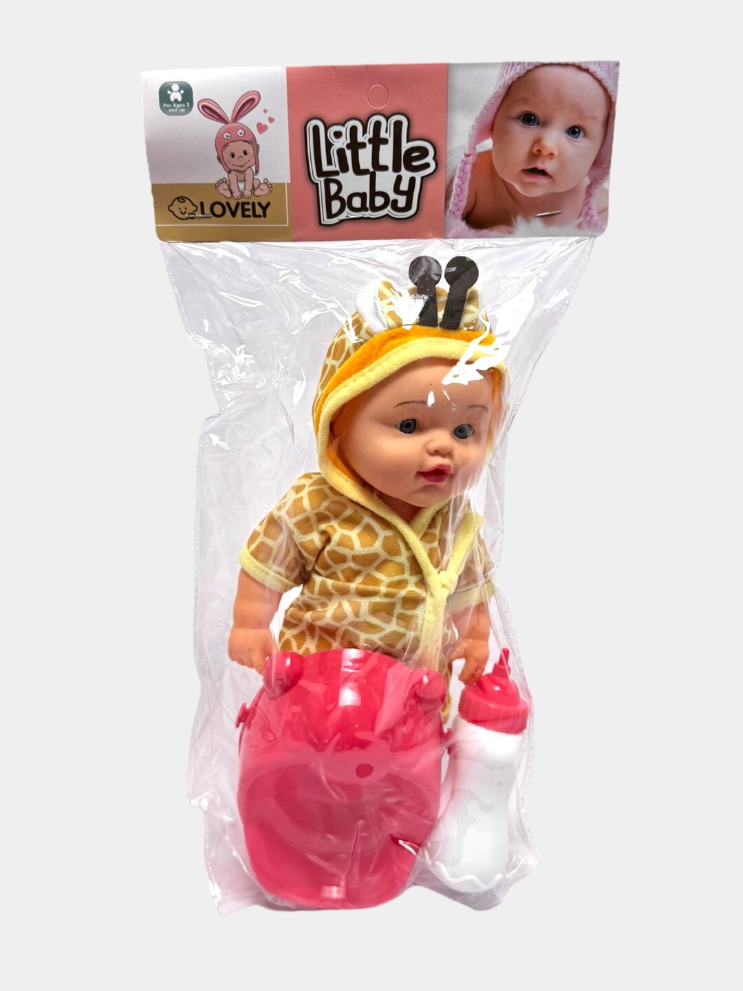 Кукла пупс Little Baby Y347-124P жираф интерактивный мягкий текстиль. Код. 27084