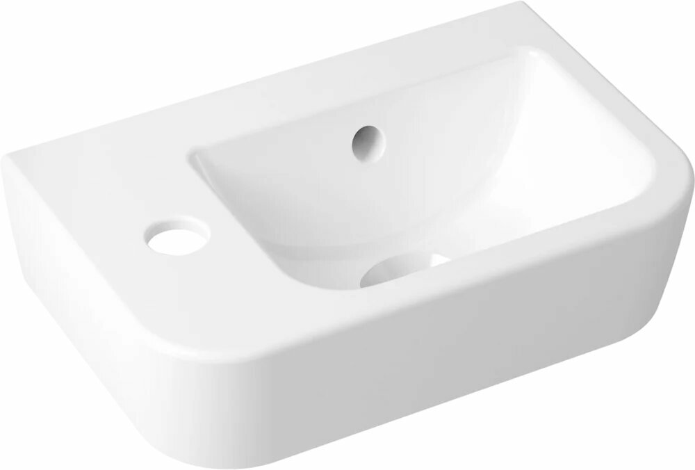 Раковина маленькая в туалет Lavinia Boho One 33310001L 37 мини  прямоугольная  белая  фарфоровая  37 см