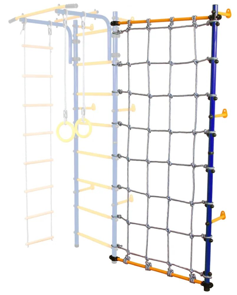 Стойка_сетка Пристенная синий_желтый, для пристенных комплексов. — фото 1
