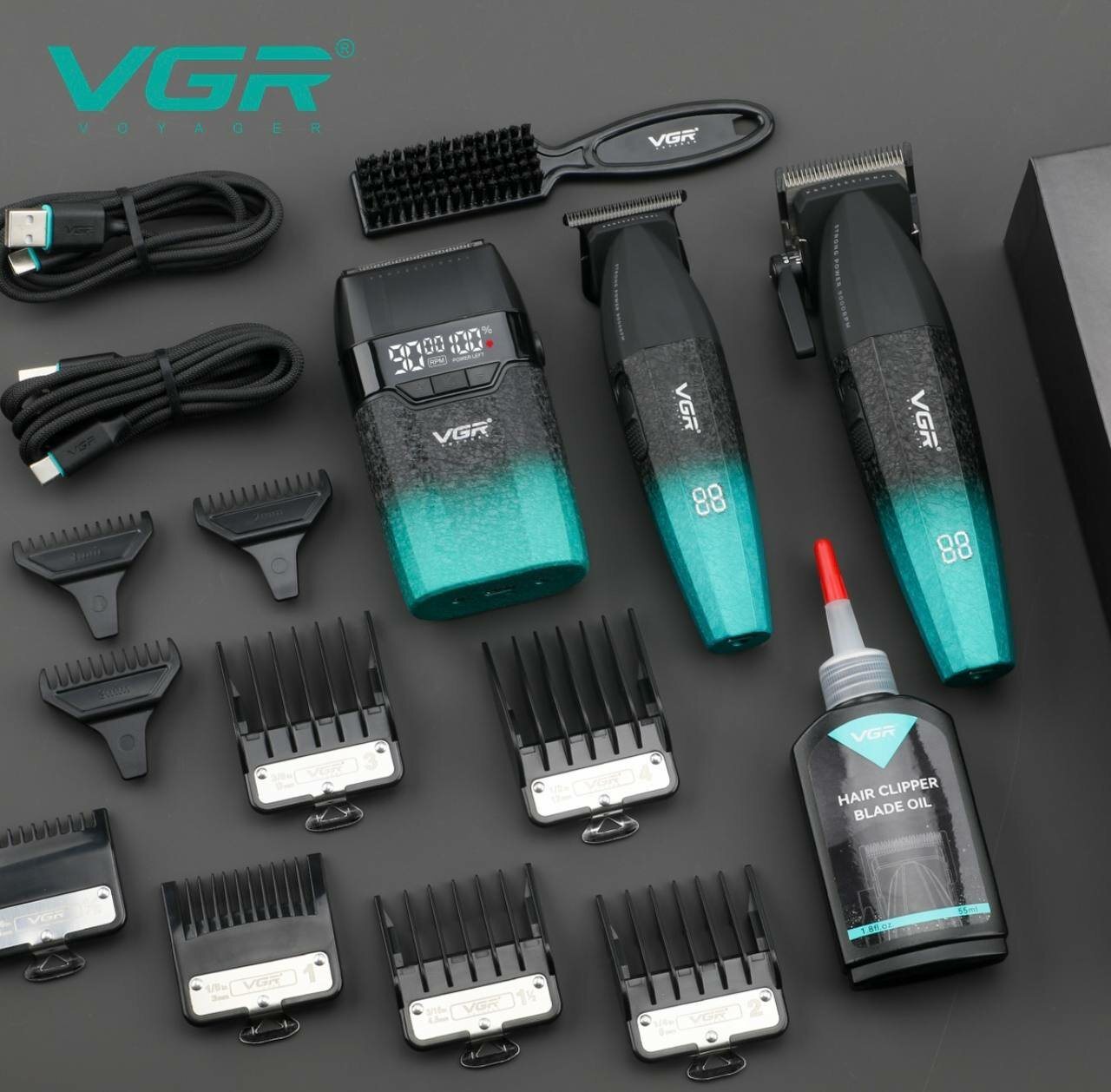 Машинка для стрижки VGR V-640_S03, питание от USB, нержавеющая сталь