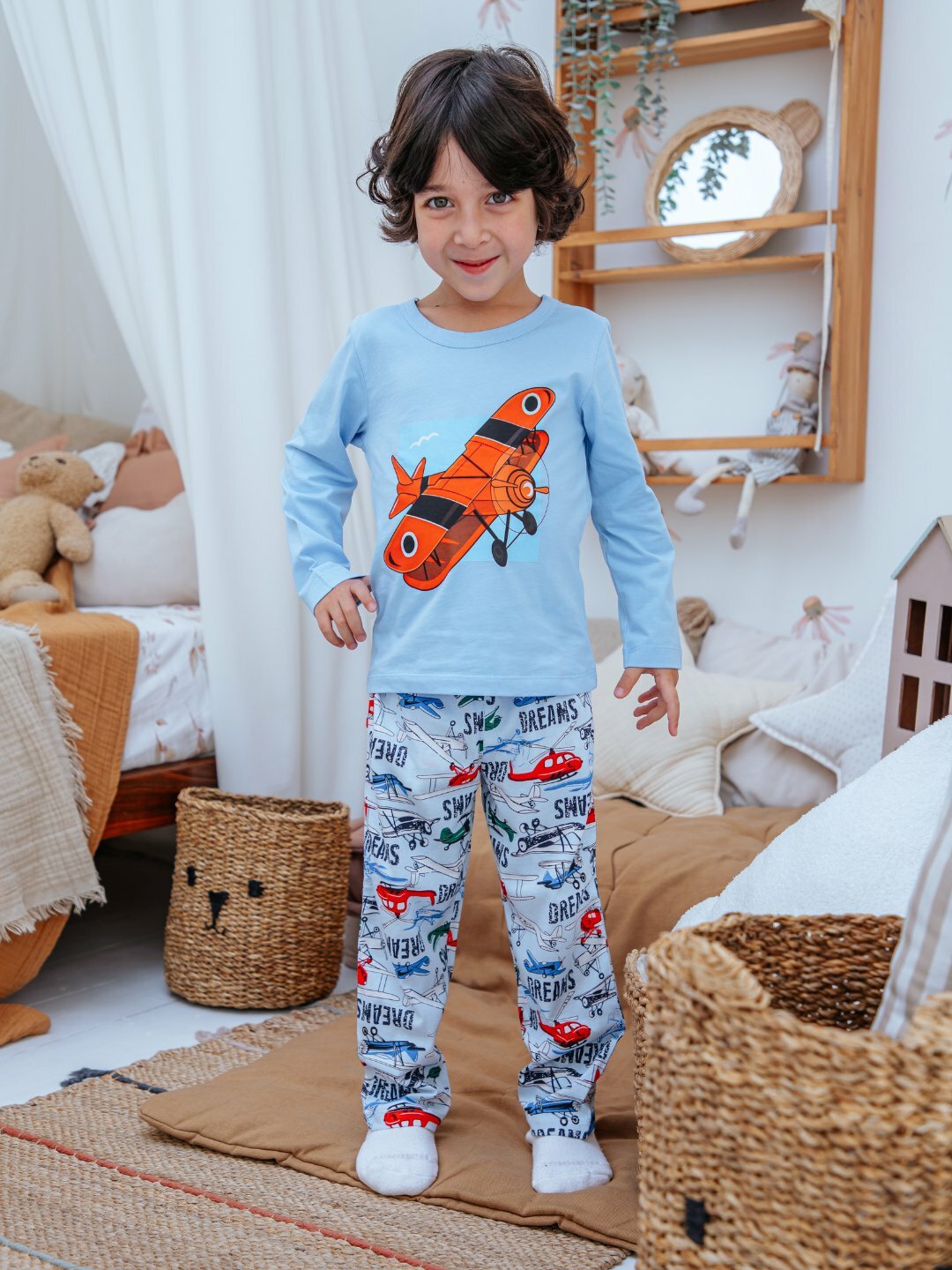 Пижама neo, размер 116, голубой — фото 1