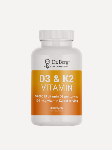 Изображение товара Витаминный комплекс Dr. Berg - Vitamin D3+K2 - 10000 IU - 60 капсул
