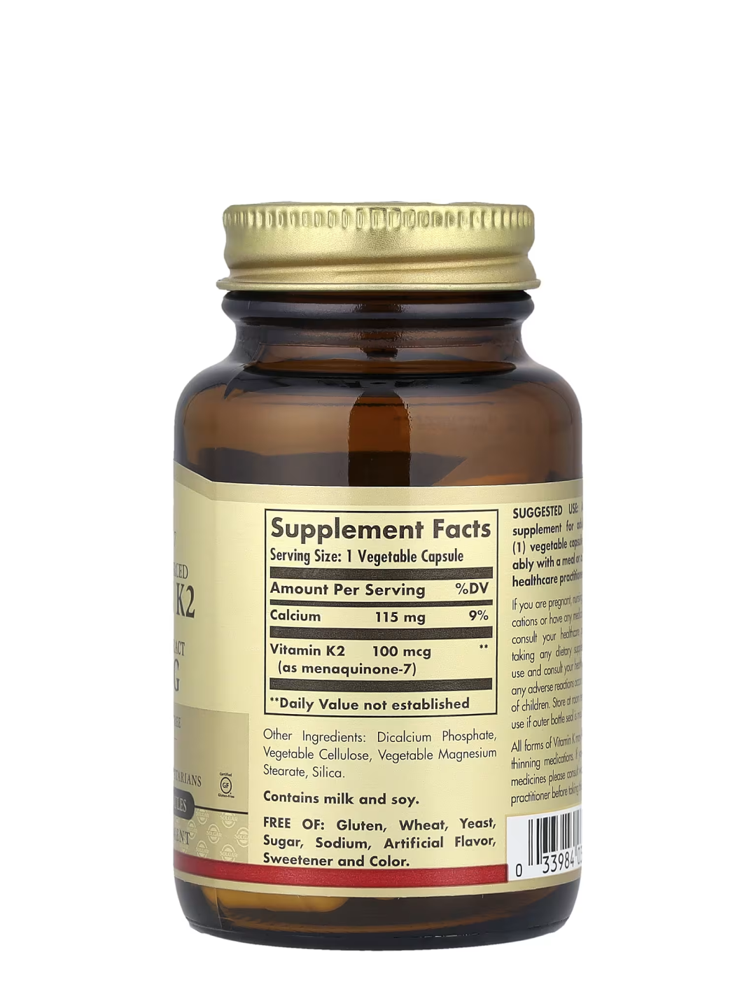 Витамин K2 100mg Solgar, 50капсул, для крепких костей и сердца — фото 1