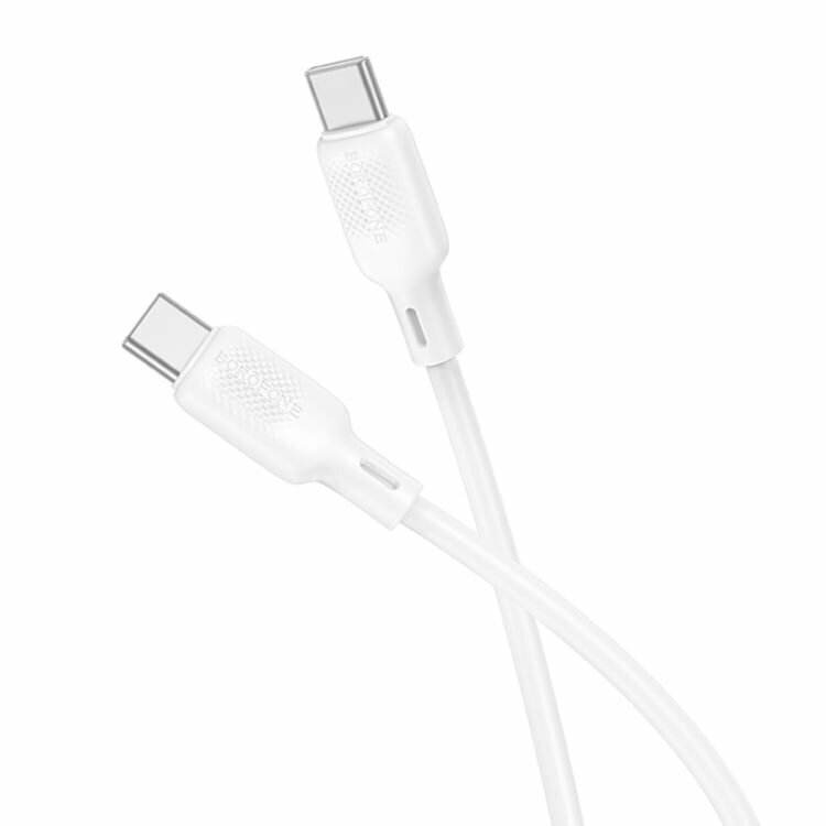 Borofone BX113 USB Type-C dan USB Type-C ga ulanadigan kabel, 1 m, oq, Lenny — фото 1