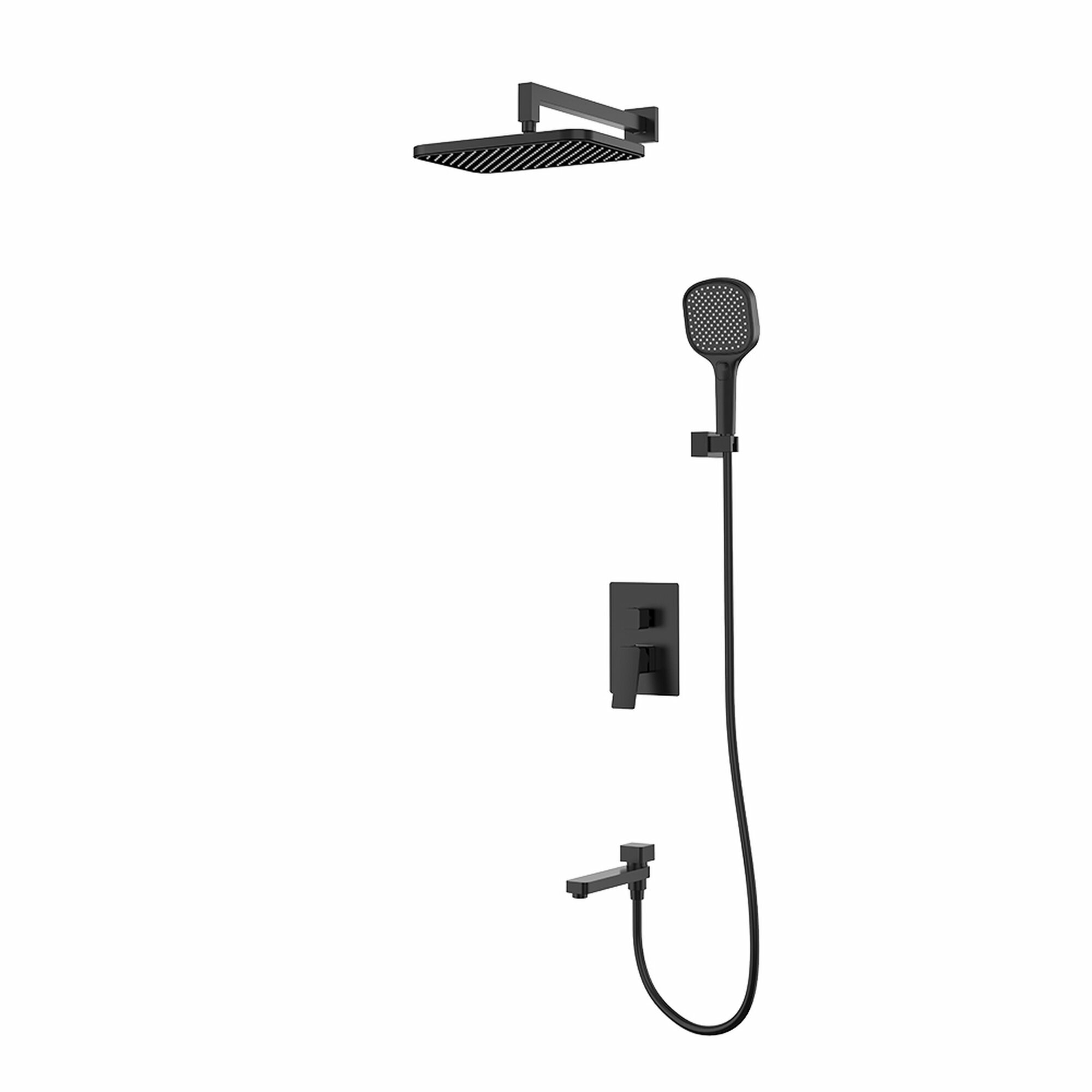 Душевая система встраиваемая Raglo R30.27.06, форма квадратная, цвет черный