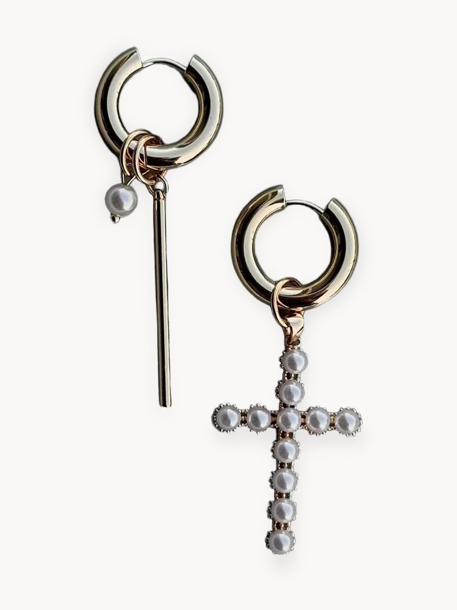 Серьги конго, жемчуг имитация