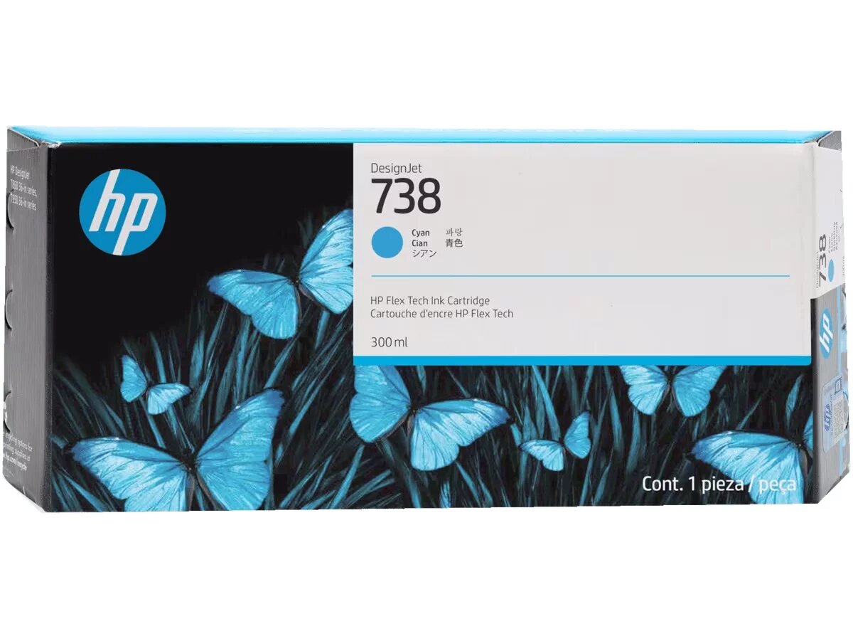 HP 676M6A Картридж струйный 738 300-ml Cyan DesignJet Ink Cartridge
