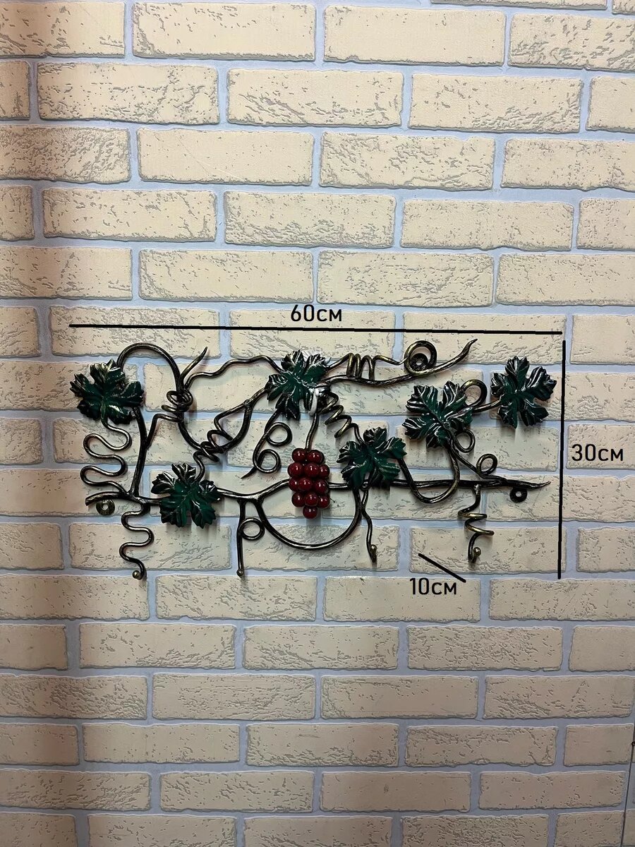 Вешалка ключница настенная, Студия кованой мебели Нива, цвет зеленый — фото 1