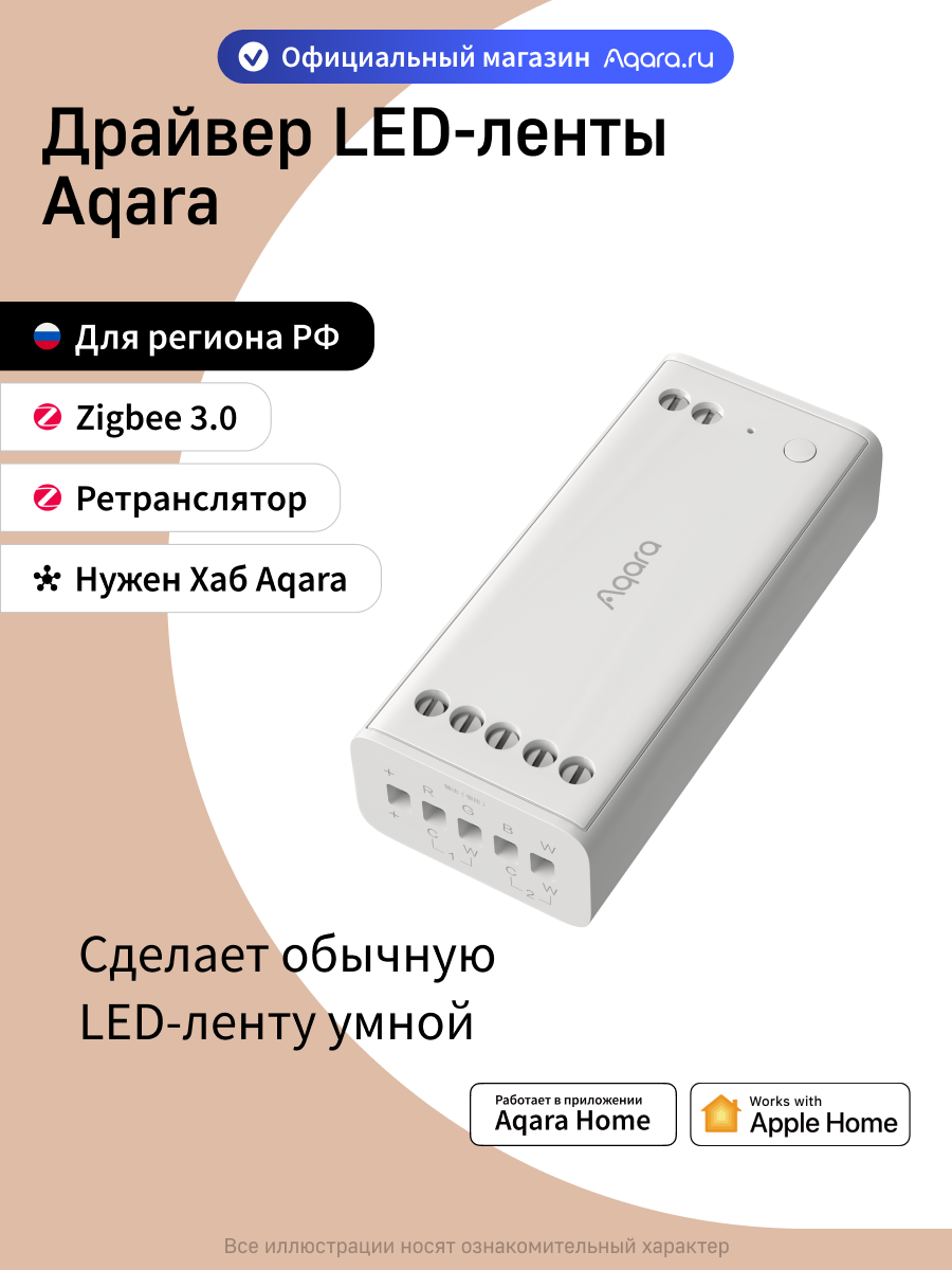 Умный драйвер для LED-ленты Aqara ZNDDMK11LM, Zigbee 3.0, белый