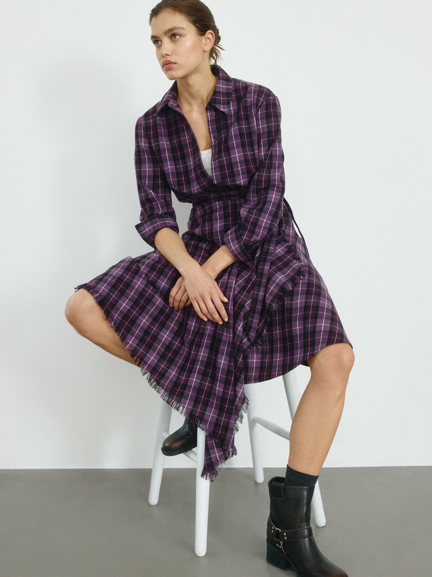 Платье Sela, размер 46, фиолетовый принт