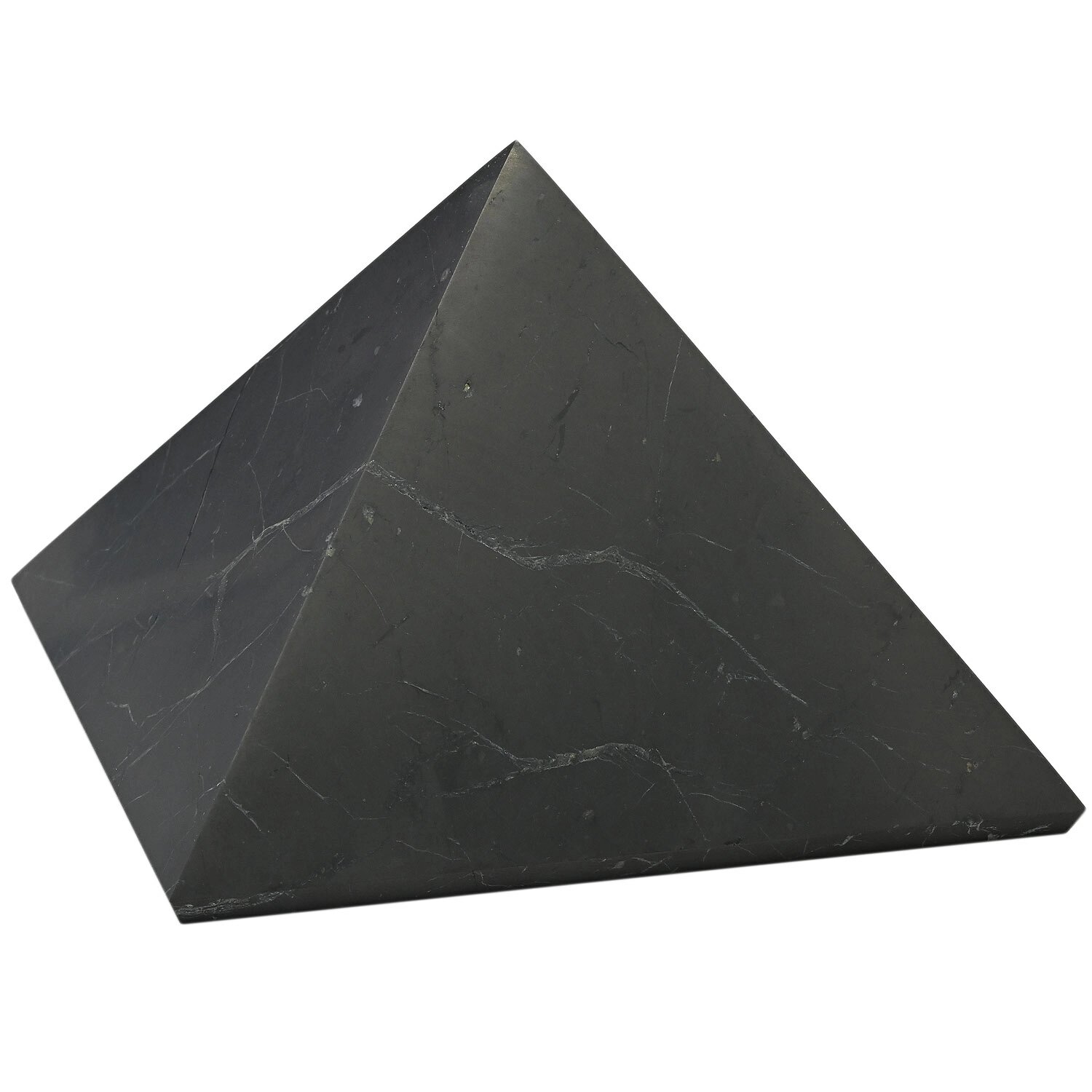 Пирамида из шунгита неполированная, размер основания 150мм. .