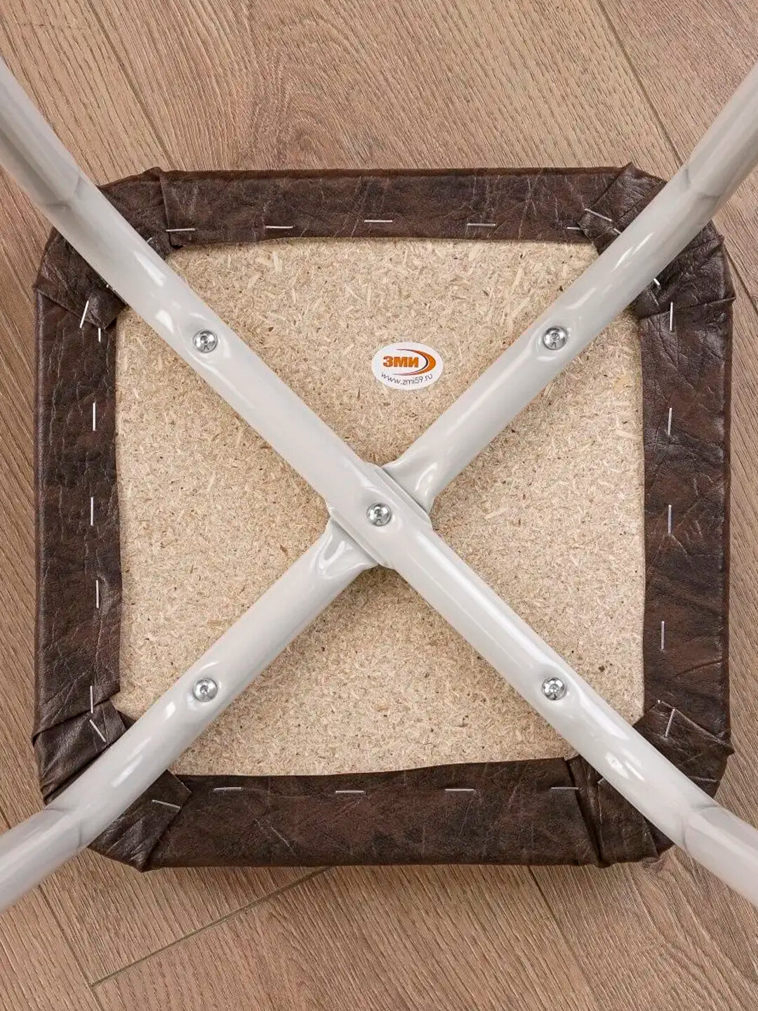 Табурет квадратный 30х30 см, мягкое сиденье, прочный металлический каркас, кухонный табурет стул пуфик, ЗМИ «Пенёк» — фото 1