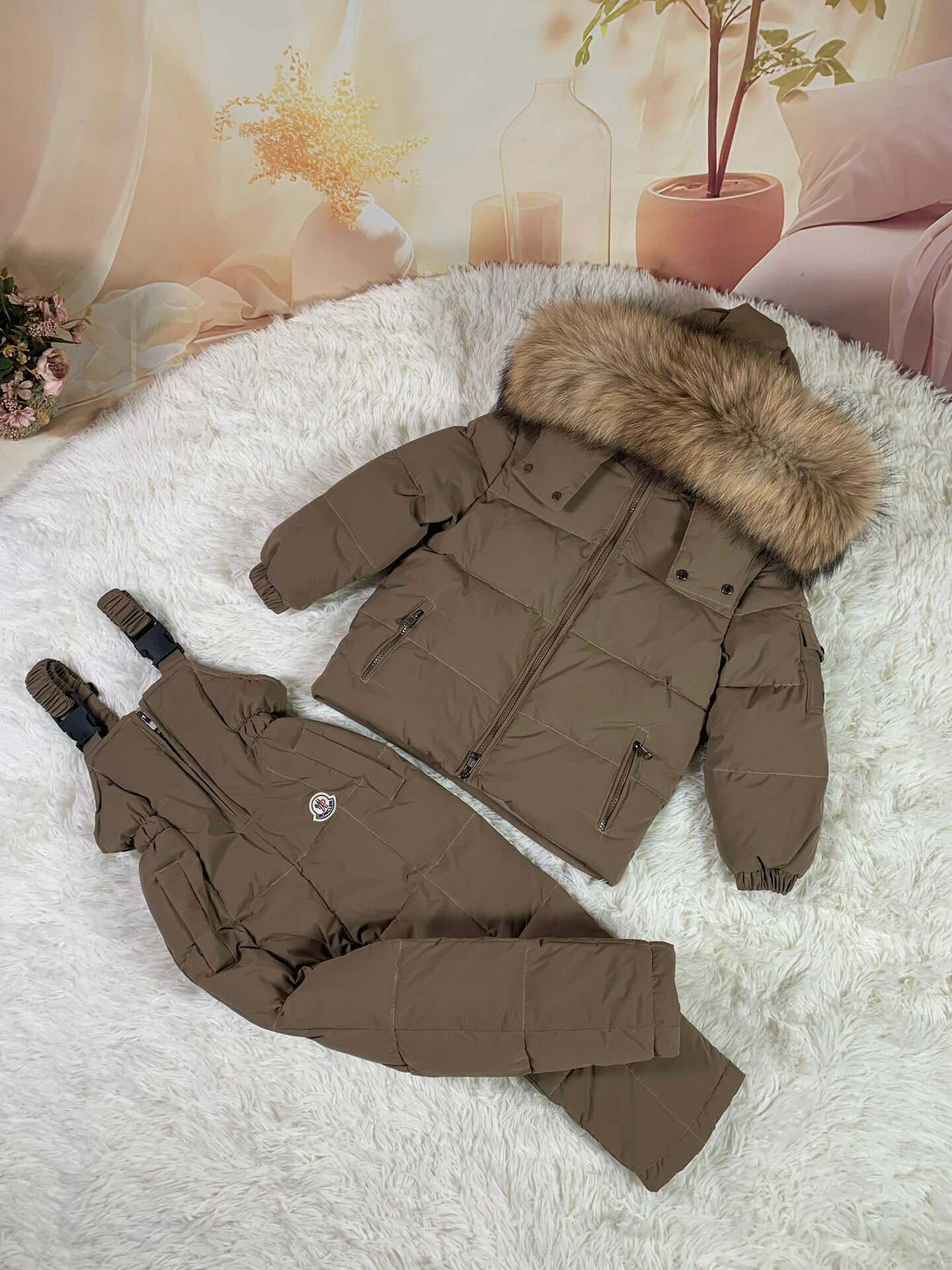 Комбинезон-конверт Moncler размер szie0-(рост:85-95CM), , коричневый