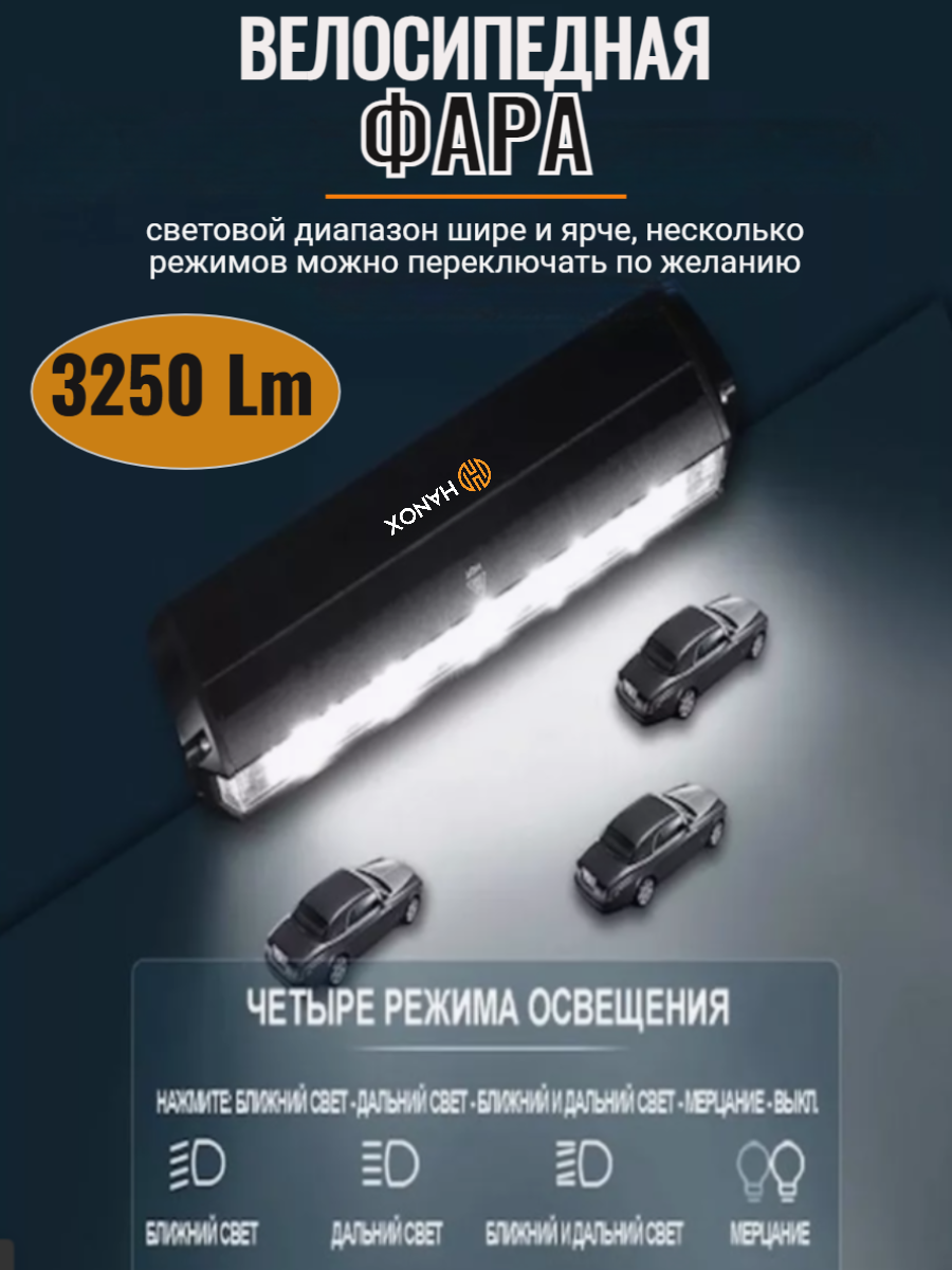 HANOX Фара велосипедная передняя E5LNF-3250LM