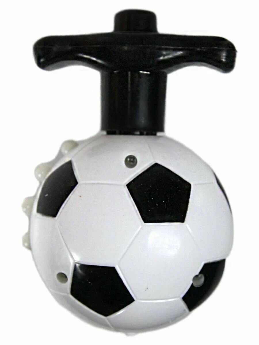 Юла волчок Мяч 75 см черно-белый с ключом пластик 5524977 3+