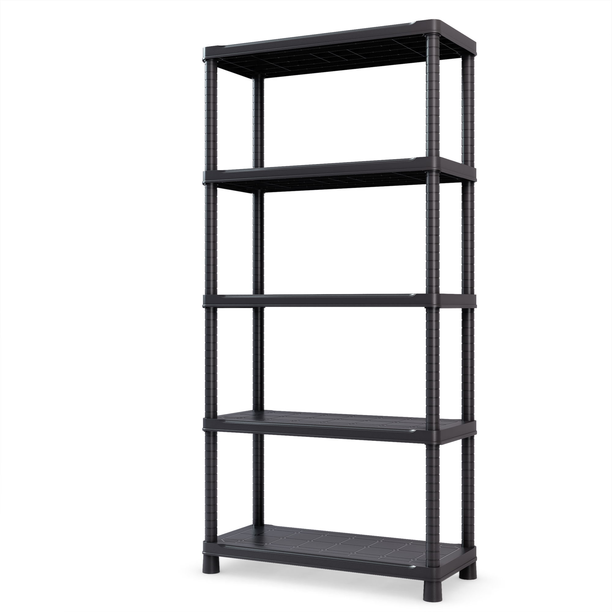 Стеллаж СБ 900.5 черный пластиковый Туба-Дуба «OPTIMUS» 90*40*187 см