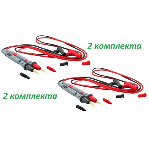 Щупы для мультиметра остроконечные 20А, 1000В, комплект (красный+черный), 2 комплекта