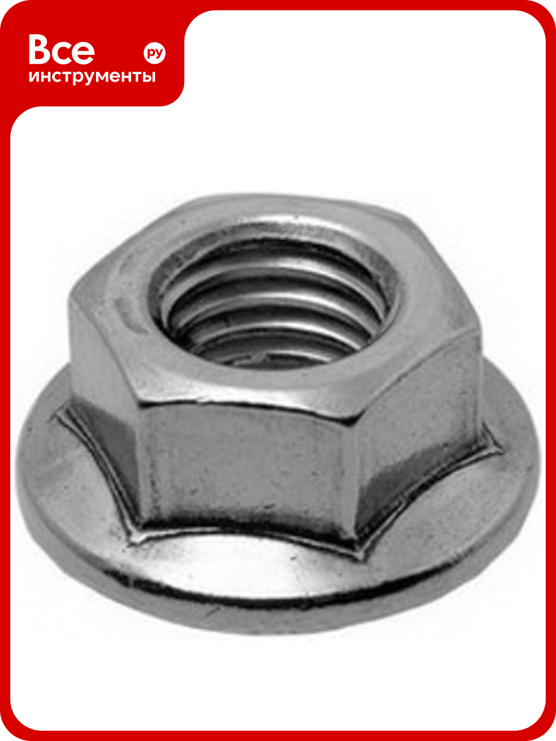 Гайка шестигранная с пресс-шайбой костинстрой М6 DIN 6923 оцинкованная сталь 1000шт 35021