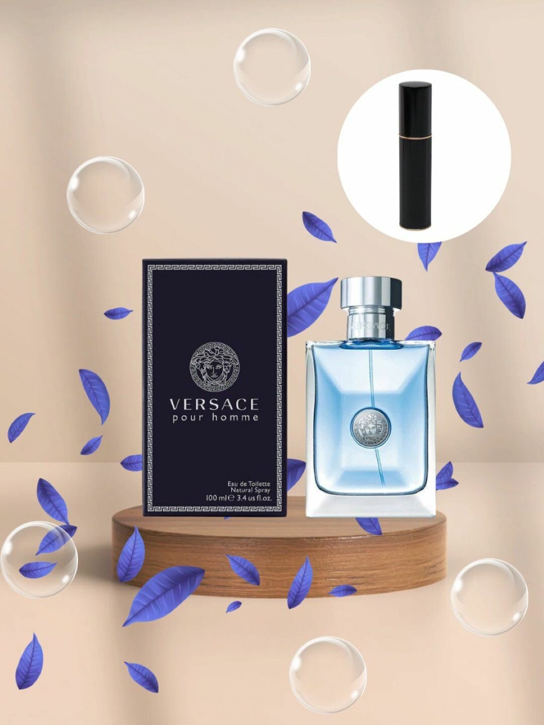 Вода Versace Pour Homme, парфюмированная, мужская, туалетное, 100 мл