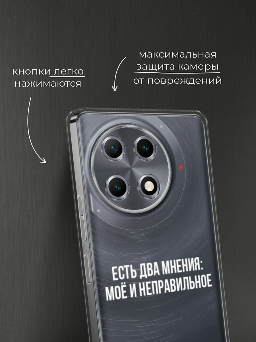 Чехол на Tecno Camon 30S / Текно Камон 30S с принтом "Два мнения", прозрачный — фото 1