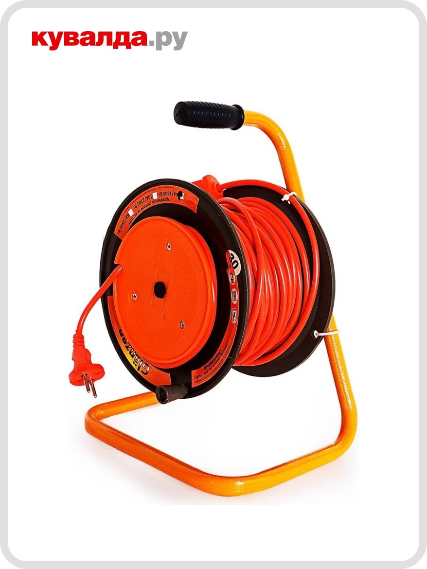 Удлинитель на катушке GLANZEN EB 30 001 ПВС 2х0 75 30м