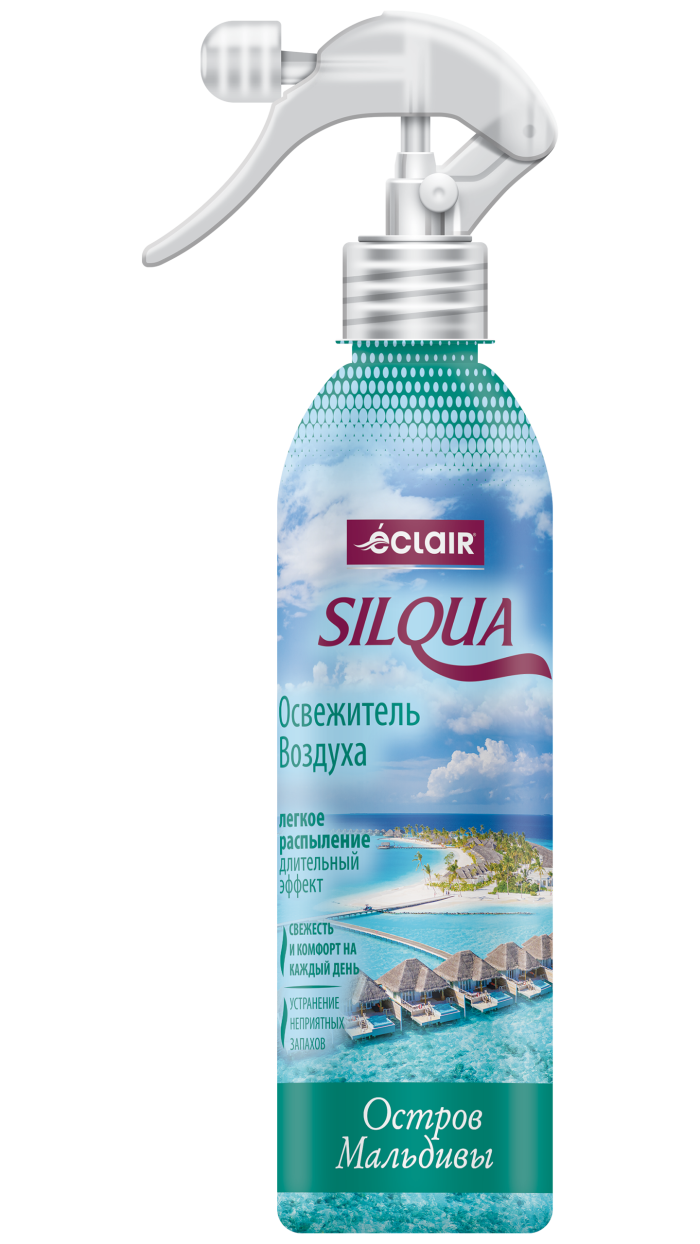 Спрей-освежитель воздуха ECLAIR "Silqua" Остров Мальдивы, для дома, без аммиака, 400мл