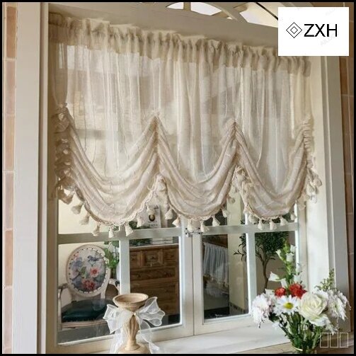 Льняные вертикальные шторы QiBeauty, Vertical hemp yarn, W200cmxH150cm 1PC, Застежка-липучка