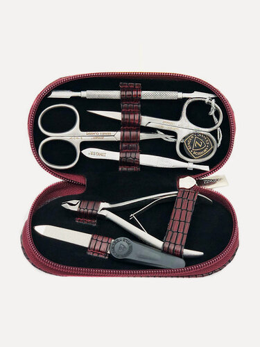 Изображение товара Маникюрный набор Zinger 7104, 6 предметов, медицинская сталь, серебристый/бордовый лофт