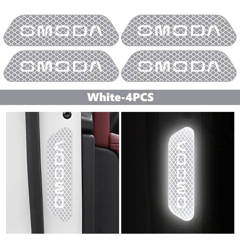 Светоотражающие наклейки Skoda Omoda White-4PCS