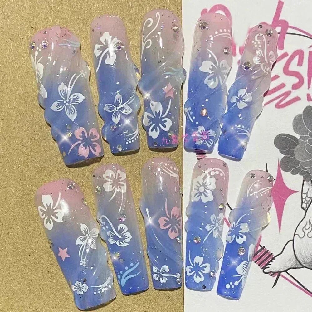 Yi ZHENG Y2K Spice Girl розовые накладные ногти с металлическими заклепками 10 XS-14-10-11-10-7, 17