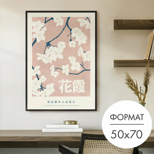 Постер "Японская сакура весна" 50x70 без рамки на стену для интерьера 28 Kartin