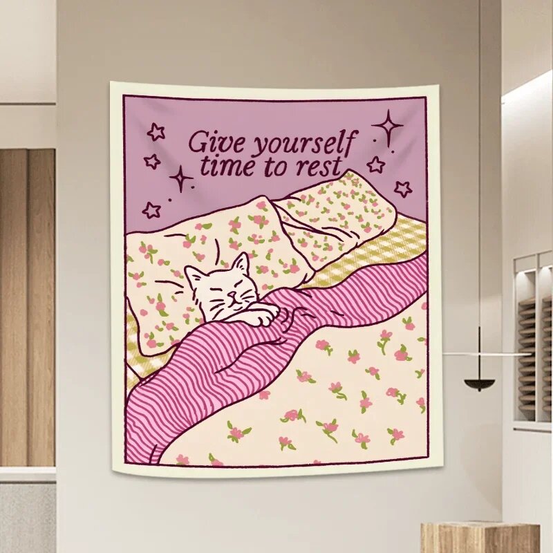 VIKAMA Cozy Cat гобелен 73x95cm(2.4x3.1FT