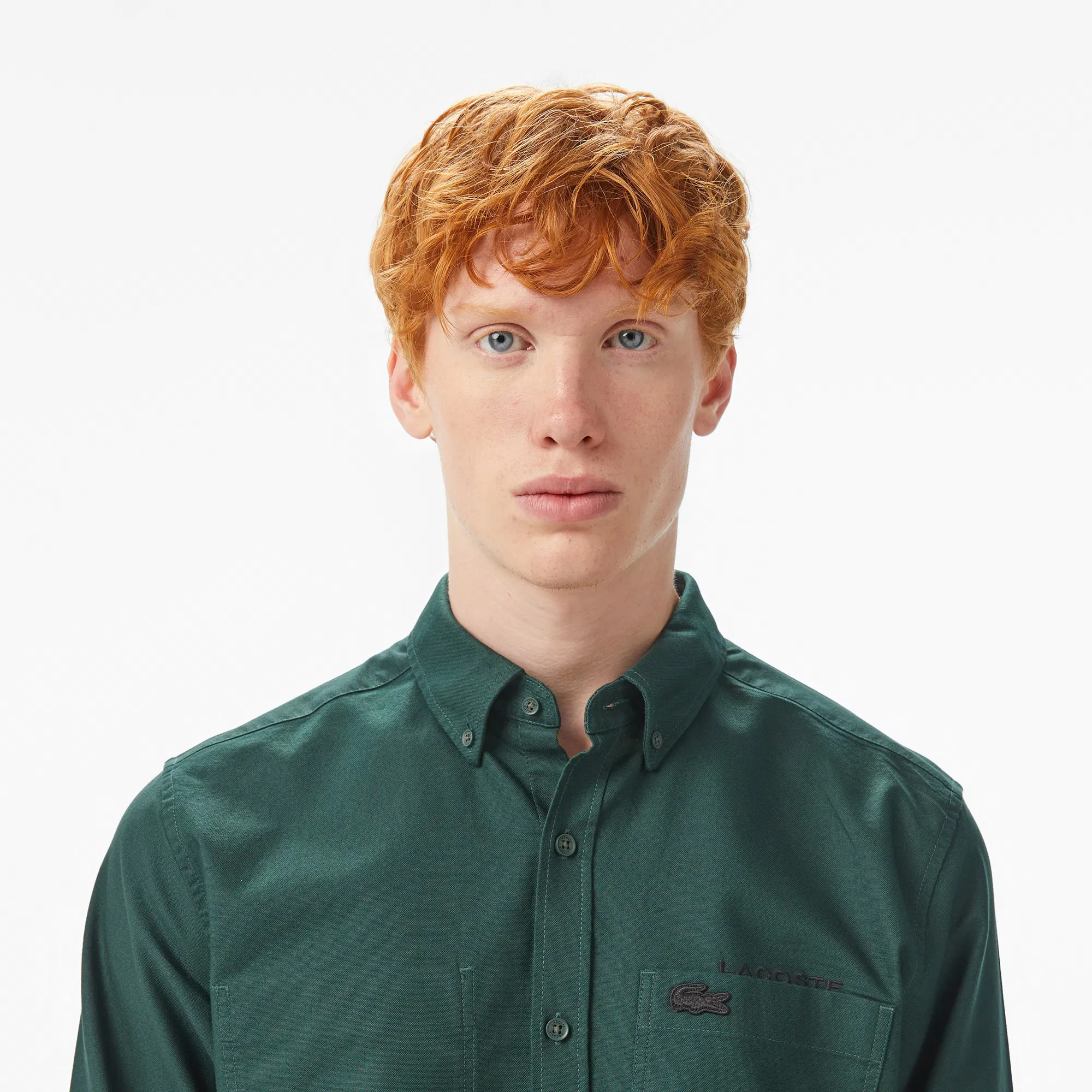Рубашка LACOSTE, размер 42 COL, зеленый, — фото 1