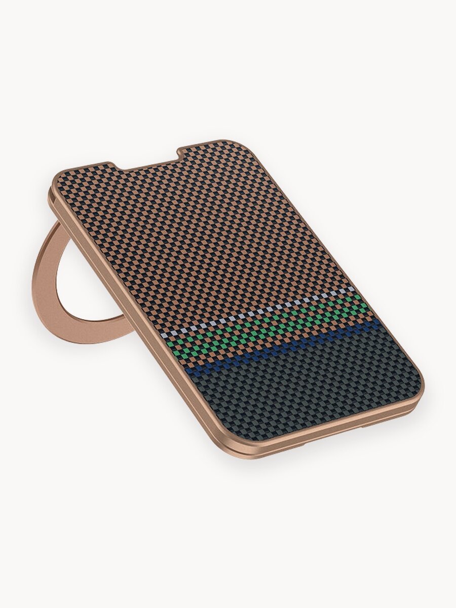 Карбоновый картхолдер Benks ArmorGo Magnetic Wallet Stand с MagSafe чехол для карт Prestige Коричневый