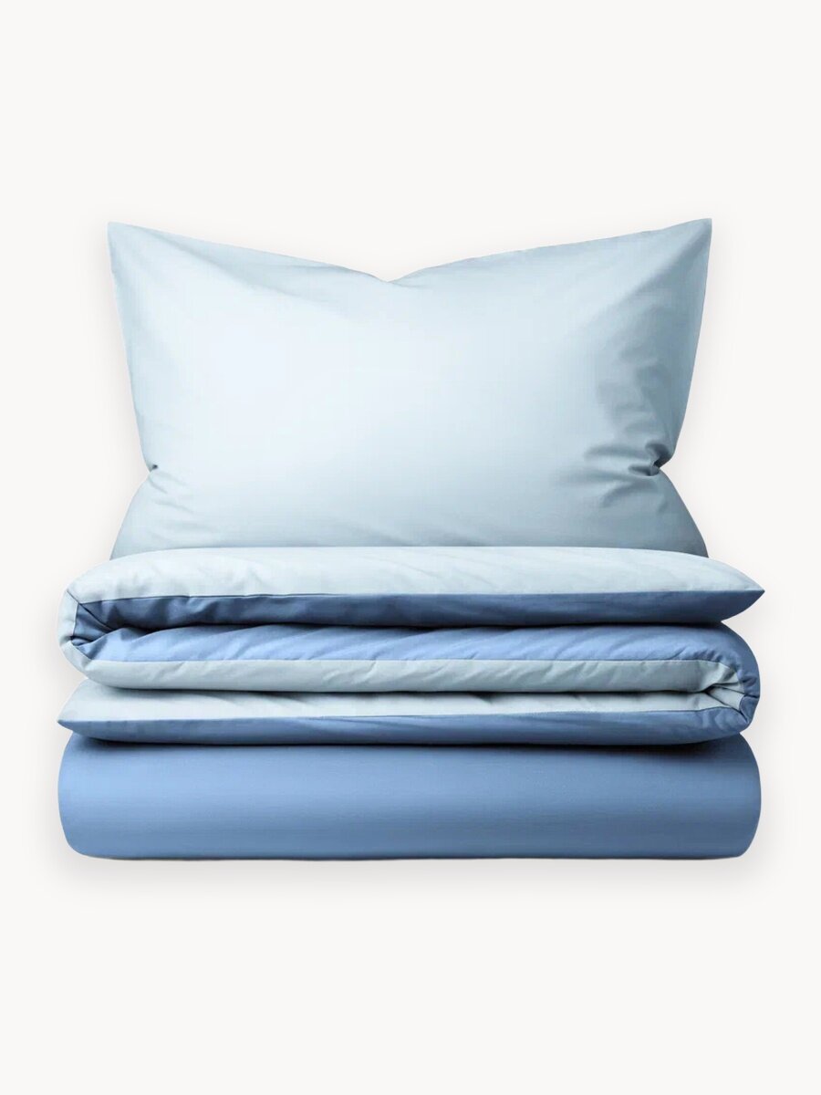 Комплект постельного белья без простыни Pragma Hilgam 2-х спальный, синий