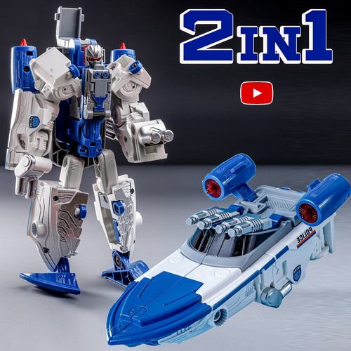 Робот трансформер металлический полиция лодка 1479₽